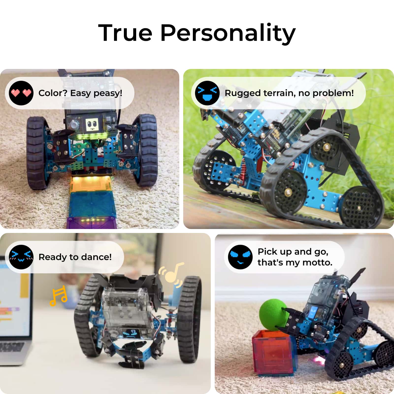 Makeblock mBot2 Rover コーディング学習ロボット / Makeblock mBot2 Rover Robotics Kit: Kid's Interactive Emo Robot for Coding Learning and Outdoor Play 商品画像