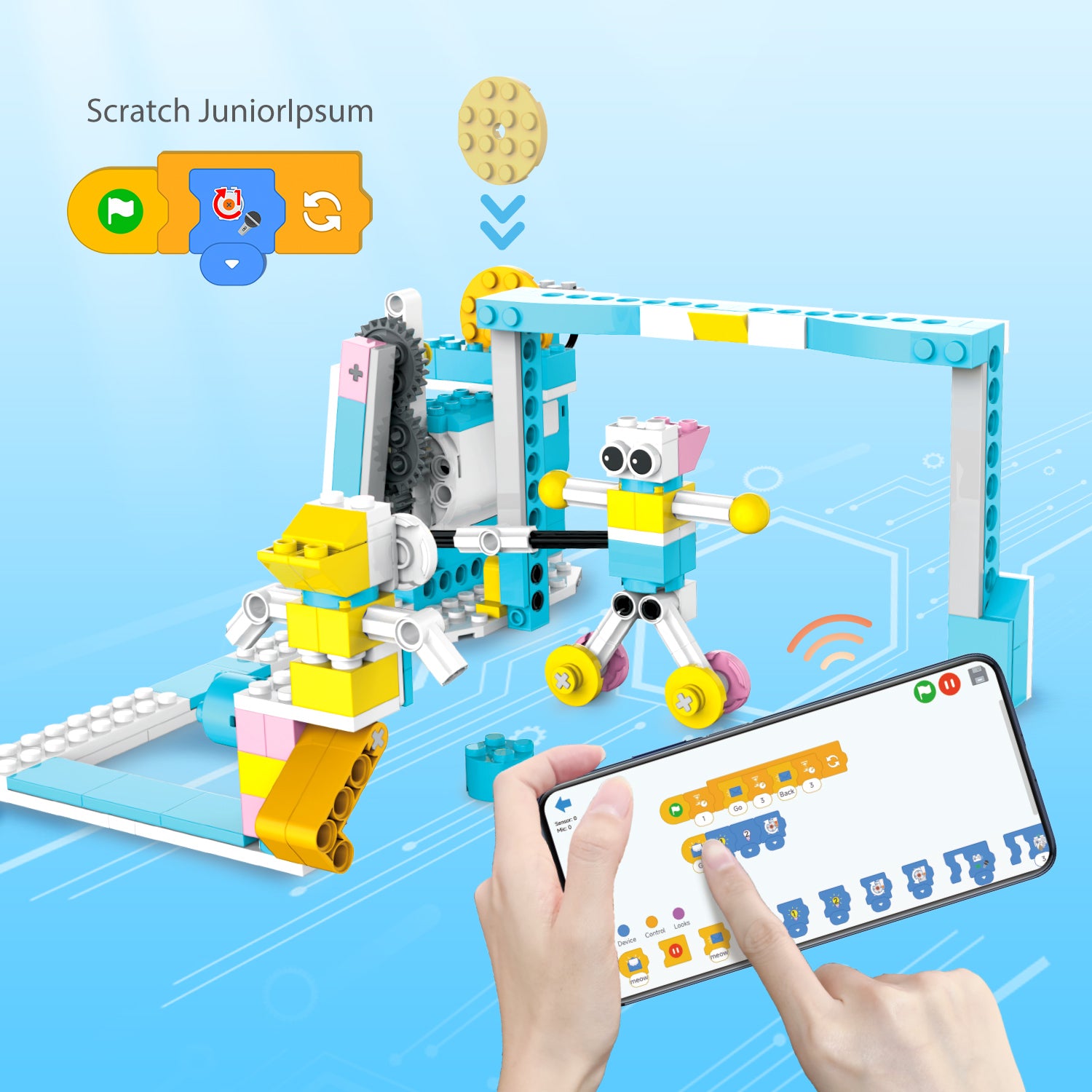 Makerzoid 200-in-1 Scratch Jr コーディングロボットキット / makerzoid 200-in-1 Scratch Jr Coding Robot Kit - STEM Smart Robot Premium Educational Toy - Junior Programming Learning Kit - DIY Robotics Kit for Kids 商品画像