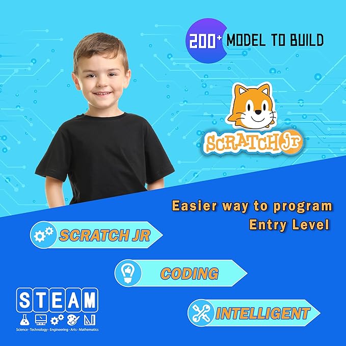 Makerzoid 200-in-1 Scratch Jr コーディングロボットキット / makerzoid 200-in-1 Scratch Jr Coding Robot Kit - STEM Smart Robot Premium Educational Toy - Junior Programming Learning Kit - DIY Robotics Kit for Kids 商品画像