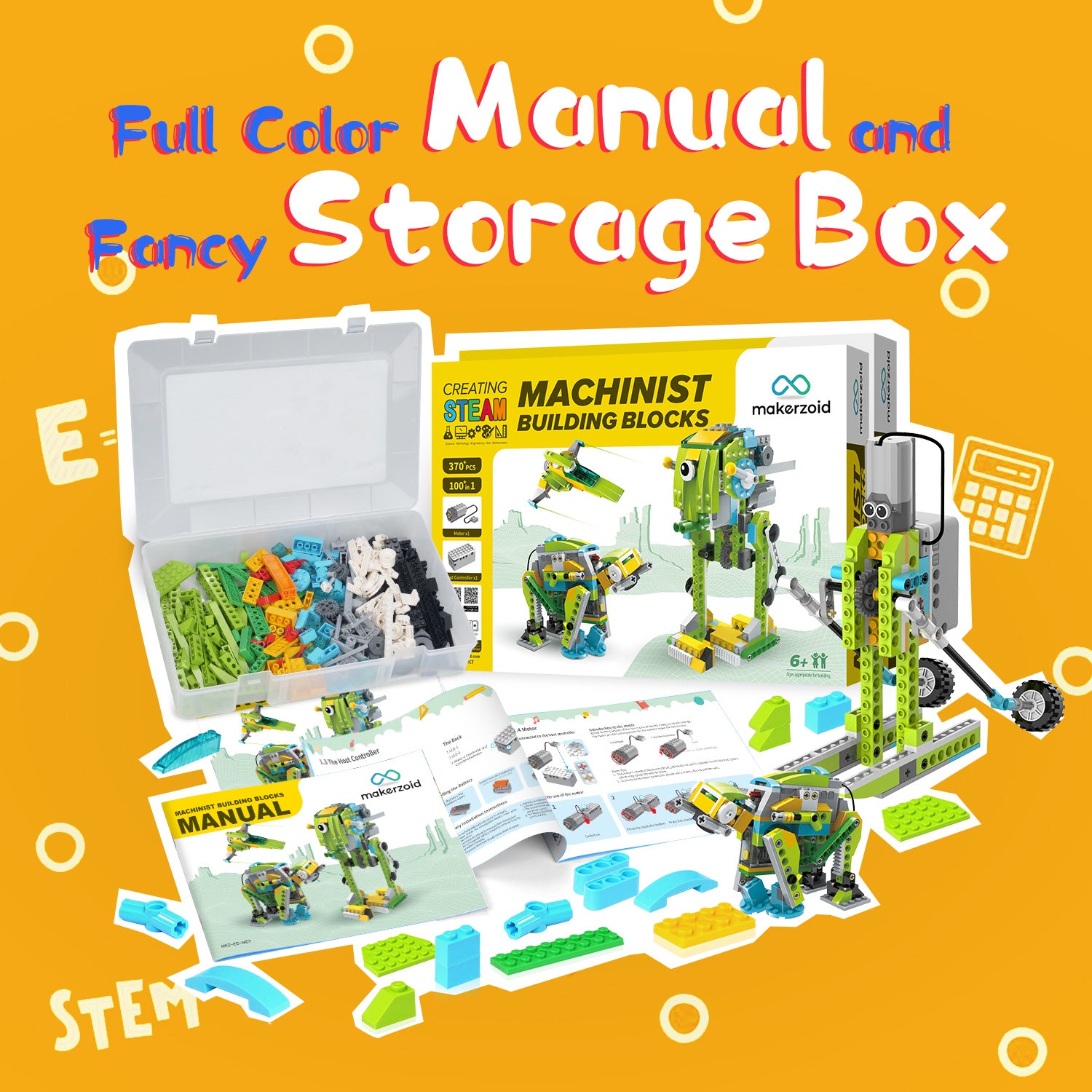 Makerzoid Machinist 100-in-1 STEM学習ブロックキット / Makerzoid Machinist 100-in-1  STEM Educational Learning Kit, Electronic Toys Building Blocks Toy for Kids 商品画像