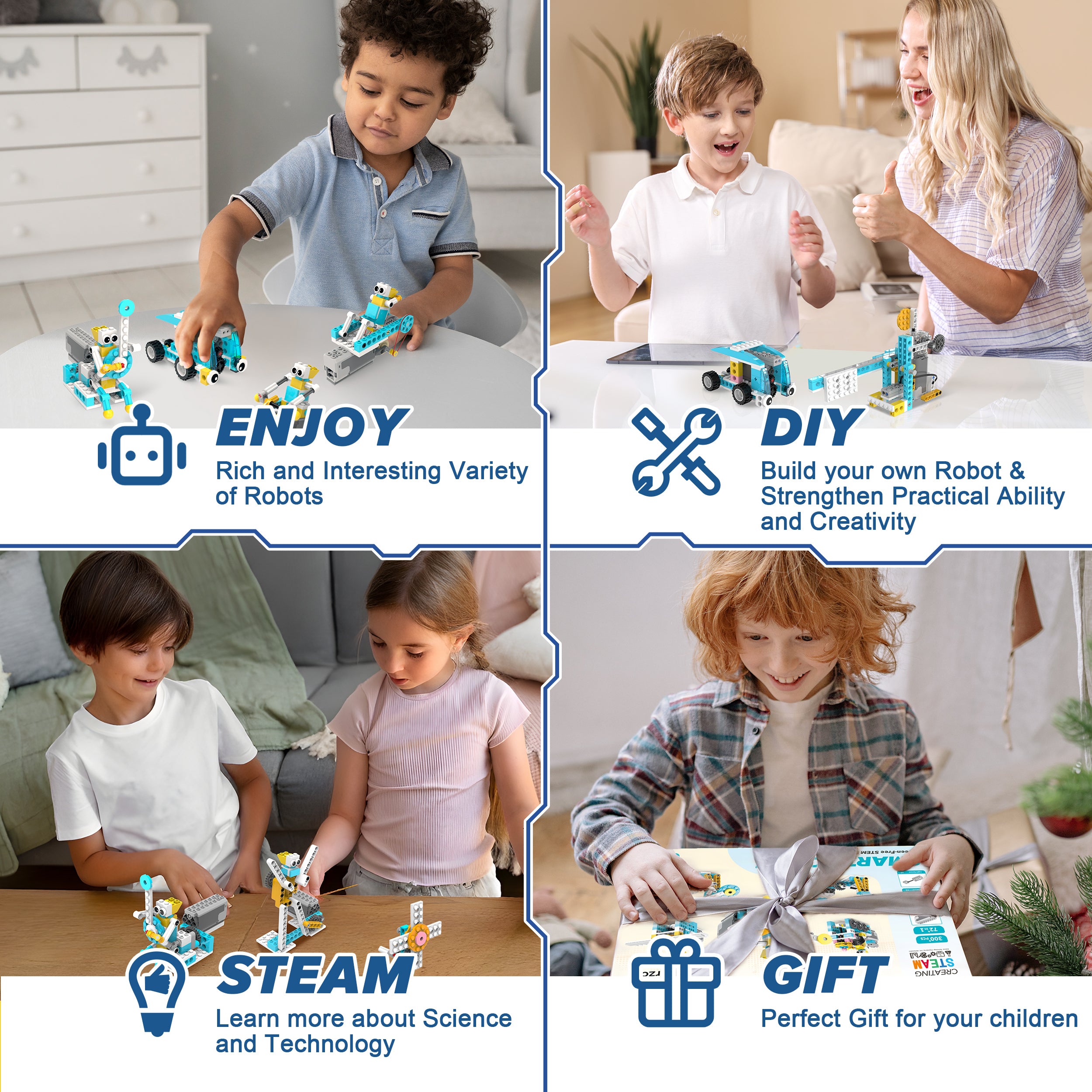 Makerzoid Smart Robot 72-in-1 DIYロボットキット / Makerzoid Smart Robot 72-in-1 Intelligent DIY Robotics Kit STEM Toy Educational Leaning Kit Building Robot Kit Birthday Gift for Kids 6+ 商品画像