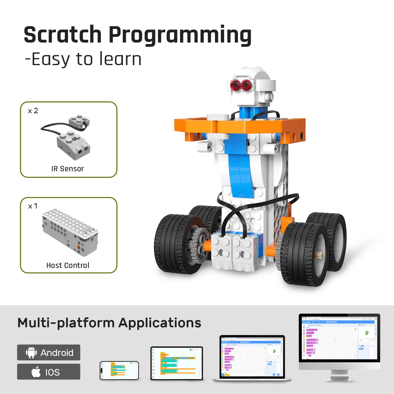 Makerzoid SUPERBOT 26-in-1 プログラミングロボットキット / Makerzoid SUPERBOT 26-in-1 Coding Robot Kit STEM Programmable APP-Enabled Building Robot Toys Learning Kit for Kids 商品画像