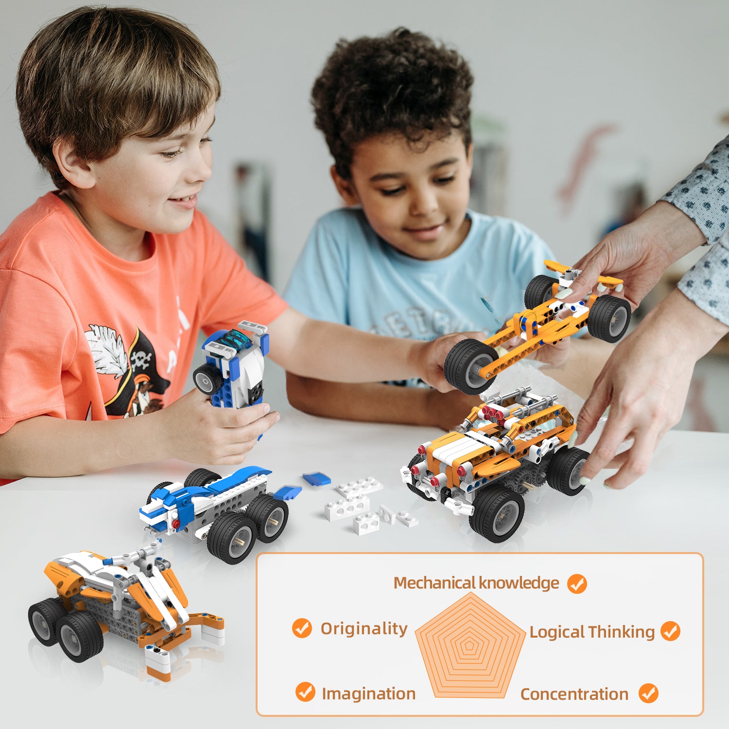 Makerzoid SUPERBOT 26-in-1 プログラミングロボットキット / Makerzoid SUPERBOT 26-in-1 Coding Robot Kit STEM Programmable APP-Enabled Building Robot Toys Learning Kit for Kids 商品画像
