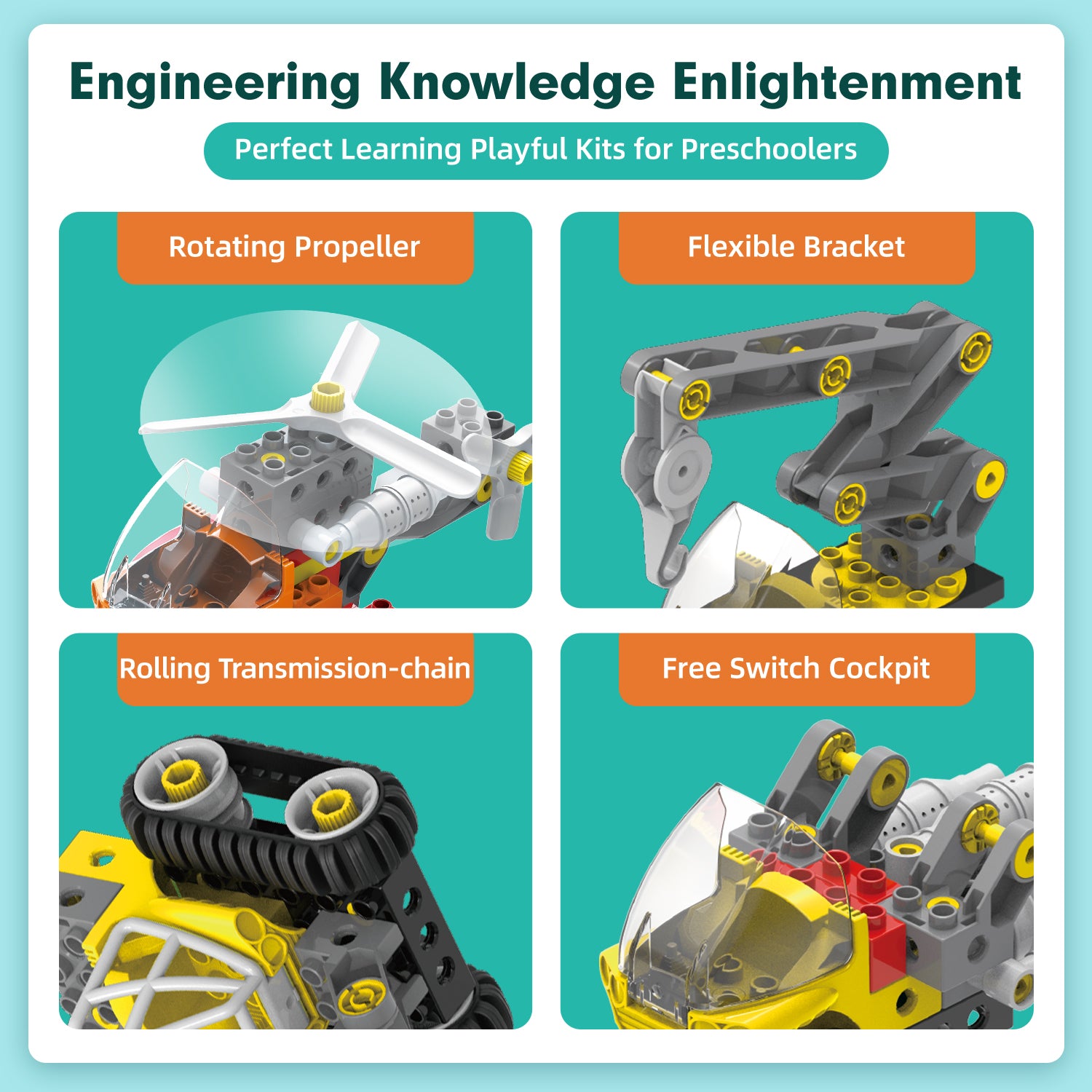 Makerzoid Screwable Big Building Blocks 40-in-1 機械工学ブロック / Makerzoid Screwable Big Building Blocks 40 in 1 - Mechanical Engineering Team for Kids 3+ years old, Educational Toy for Boys and Girls 商品画像
