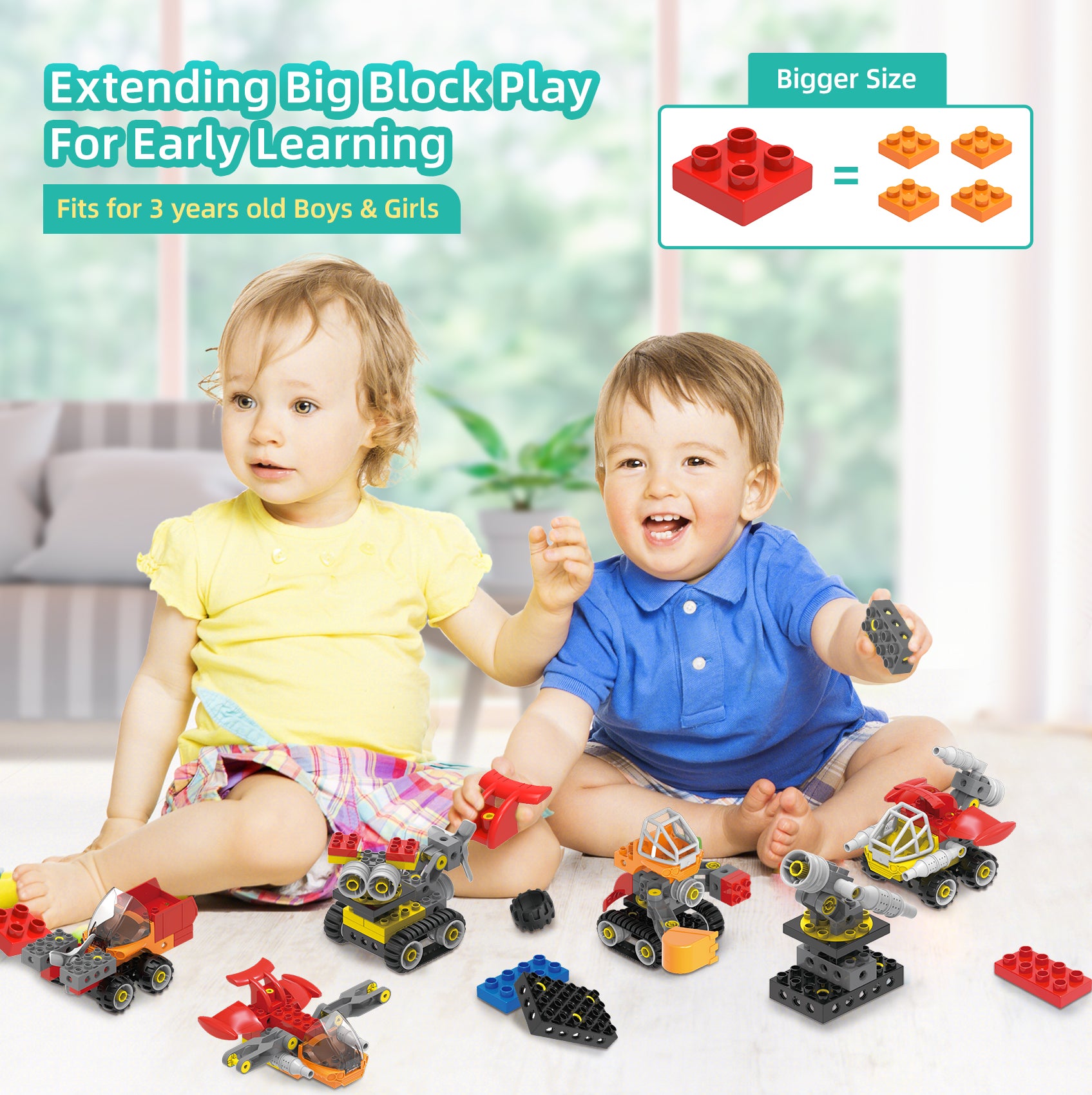 Makerzoid Screwable Big Building Blocks 40-in-1 機械工学ブロック / Makerzoid Screwable Big Building Blocks 40 in 1 - Mechanical Engineering Team for Kids 3+ years old, Educational Toy for Boys and Girls 商品画像